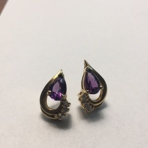 Amethyst and Diamond earrings
